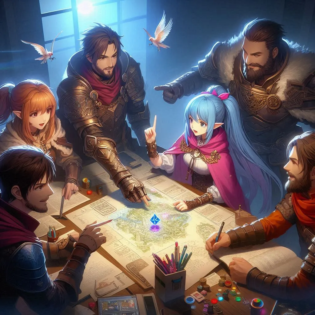 Joueurs collaborant dans un jeu de RPG de groupe